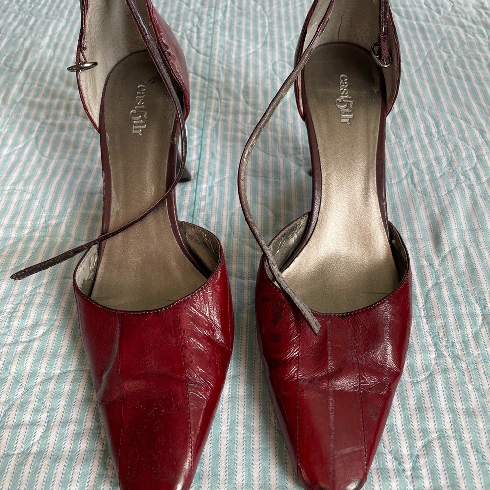 East 5th Red Leather Heels
